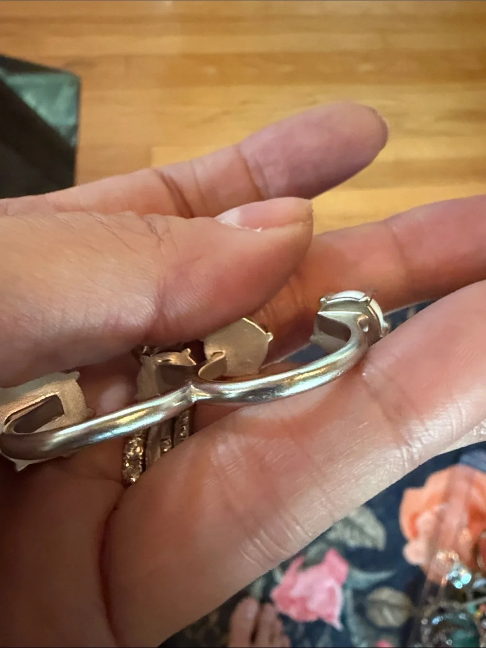 Kendra Scott Silver and Pearl Ring Asjustable